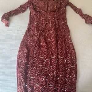 Zara Burgundy Sequin Swim Coverup